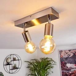 Lampes Vintages & Rétros-hofstein Plafonnier Tulla Nickel mat, 2 lumières