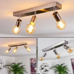 Lampes Vintages & Rétros-hofstein Plafonnier Tulla Nickel mat, 3 lumières