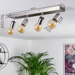 Lampes Vintages & Rétros-hofstein Plafonnier Tulla Nickel mat, 4 lumières