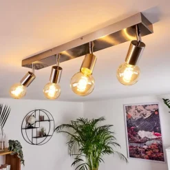 Lampes Vintages & Rétros-hofstein Plafonnier Tulla Nickel mat, 4 lumières