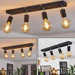 Lampes Vintages & Rétros-hofstein Plafonnier Tulla Noir, 4 lumières