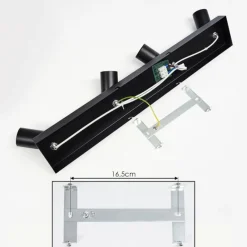 Lampes Vintages & Rétros-hofstein Plafonnier Tulla Noir, 4 lumières