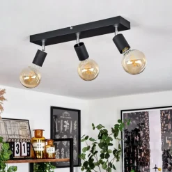 Lampes Vintages & Rétros-hofstein Plafonnier Tulla Noir, 3 lumières