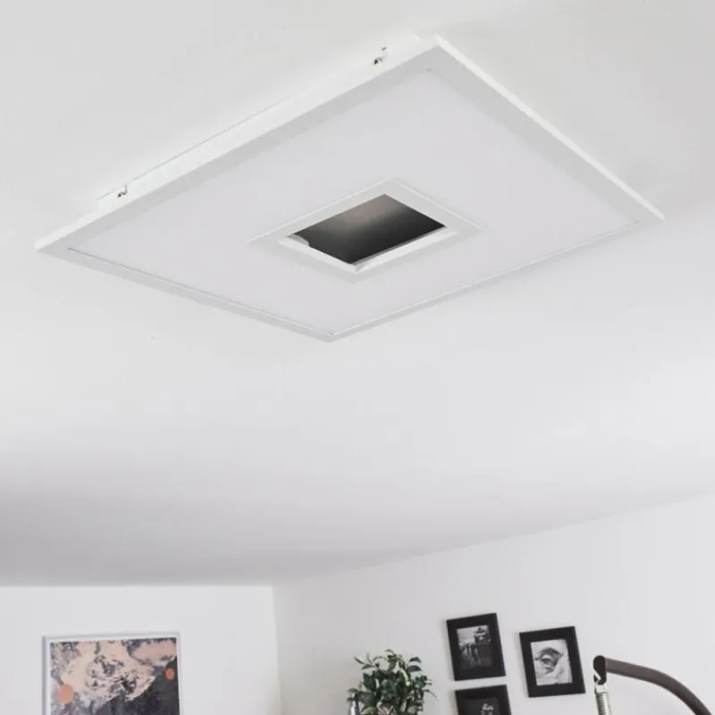 hofstein Plafonnier Turbalá LED Blanc, 2 lumières, Télécommandes, Changeur de couleurs