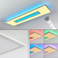 hofstein Plafonnier Turbalá LED Blanc, 1 lumière, Télécommandes, Changeur de couleurs* Éclairage Led