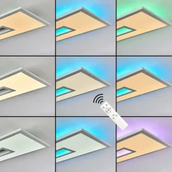 hofstein Plafonnier Turbalá LED Blanc, 1 lumière, Télécommandes, Changeur de couleurs* Éclairage Led