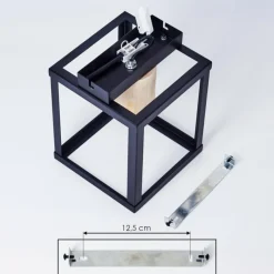 Lampes Vintages & Rétros-hofstein Plafonnier Turiza Bois foncé, Noir, 1 lumière