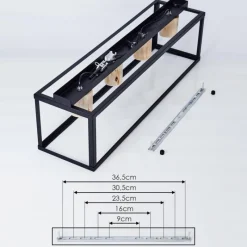 Lampes Vintages & Rétros-hofstein Plafonnier Turiza Bois foncé, Noir, 4 lumières