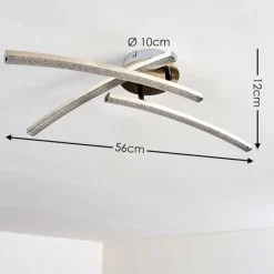 hofstein Plafonnier Tusula LED Acier inoxydable, 3 lumières