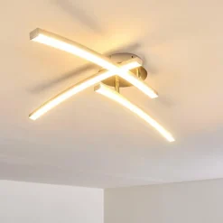 hofstein Plafonnier Tusula LED Acier inoxydable, 3 lumières