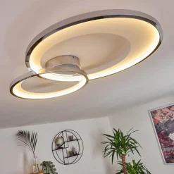 hofstein Plafonnier Tuzik LED Chrome, 1 lumière