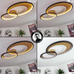 Lampes Dorées-hofstein Plafonnier Tuzik LED Or, Noir, 1 lumière