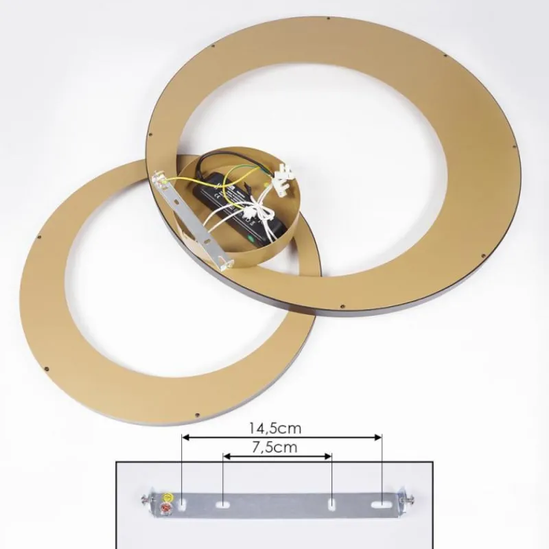 Lampes Dorées-hofstein Plafonnier Tuzik LED Or, Noir, 1 lumière