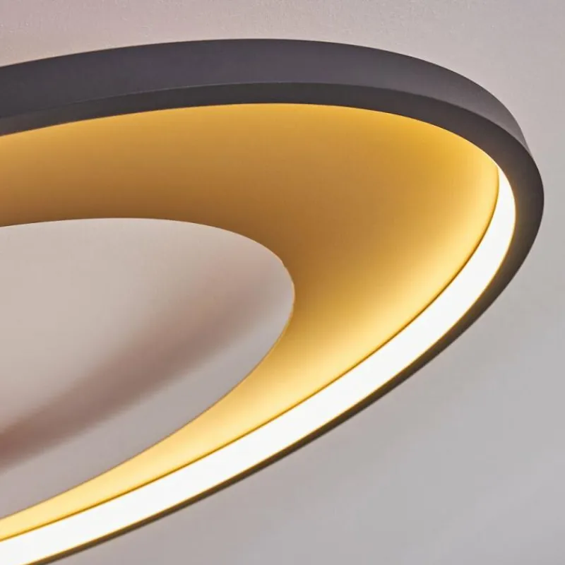 Lampes Dorées-hofstein Plafonnier Tuzik LED Or, Noir, 1 lumière