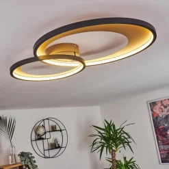 Lampes Dorées-hofstein Plafonnier Tuzik LED Or, Noir, 1 lumière