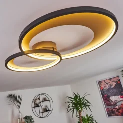 Lampes Dorées-hofstein Plafonnier Tuzik LED Or, Noir, 1 lumière