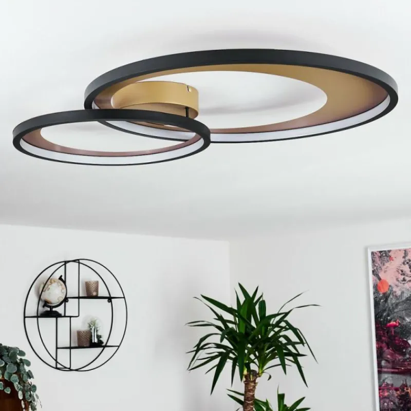 Lampes Dorées-hofstein Plafonnier Tuzik LED Or, Noir, 1 lumière