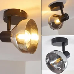 hofstein Plafonnier Tyksov Noir, 1 lumière