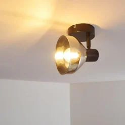 hofstein Plafonnier Tyksov Noir, 1 lumière