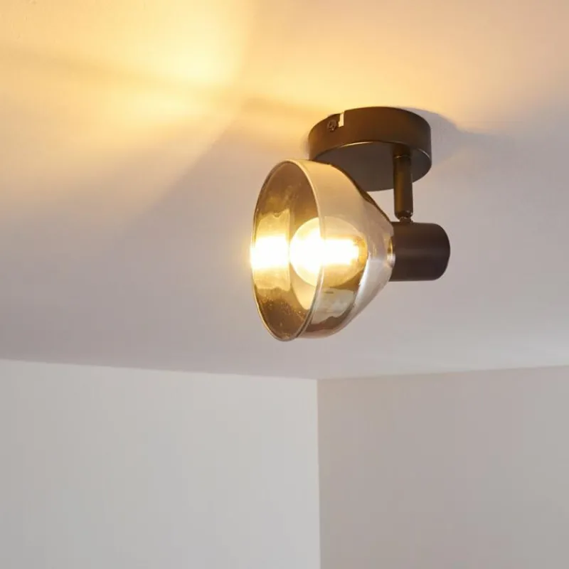 hofstein Plafonnier Tyksov Noir, 1 lumière