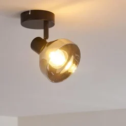 hofstein Plafonnier Tyksov Noir, 1 lumière