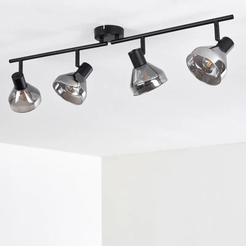 hofstein Plafonnier Tyksov Noir, 4 lumières