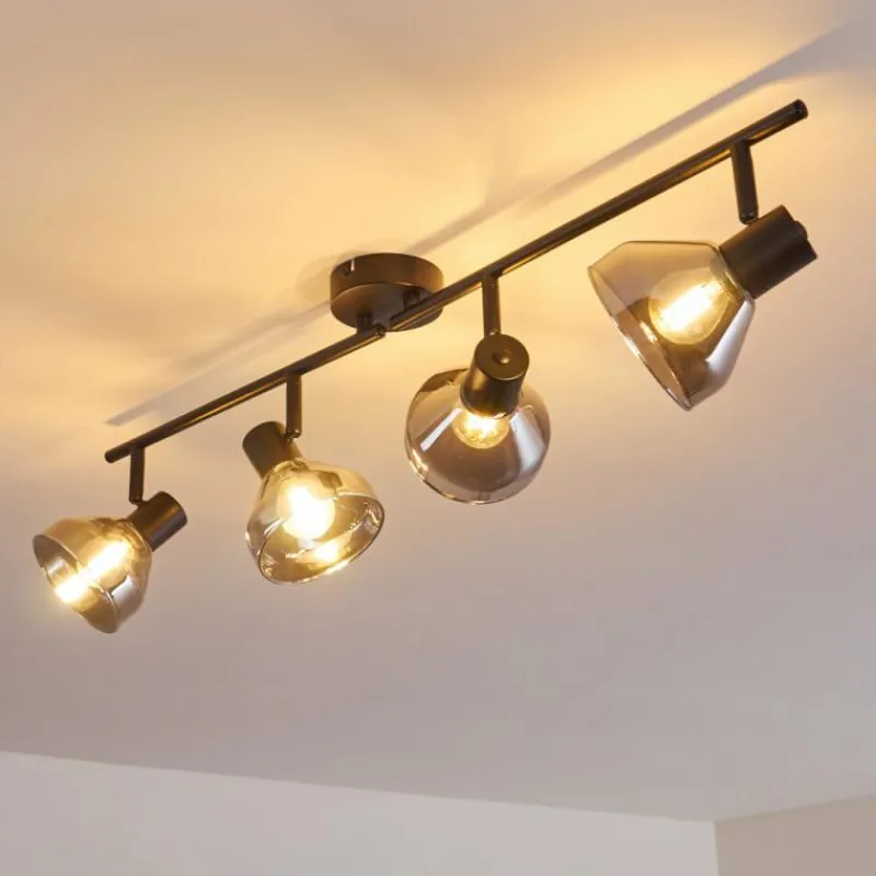 hofstein Plafonnier Tyksov Noir, 4 lumières