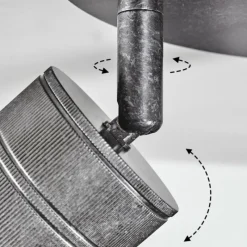 Lampes Vintages & Rétros-hofstein Plafonnier Tyldom Argent Oxydé, 3 lumières