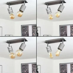 hofstein Plafonnier Tyldom Gris, Argenté, 2 lumières