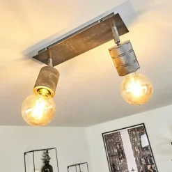 hofstein Plafonnier Tyldom Gris, Argenté, 2 lumières