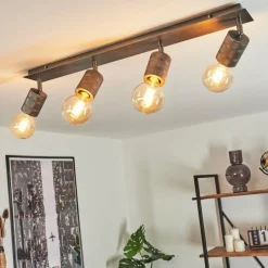 Lampes Vintages & Rétros-hofstein Plafonnier Tyldom Gris, Argenté, 4 lumières