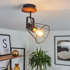 Lampes Vintages & Rétros-hofstein Plafonnier Uatuasa Écru, Noir, 1 lumière