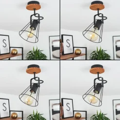 Lampes Vintages & Rétros-hofstein Plafonnier Uatuasa Écru, Noir, 1 lumière