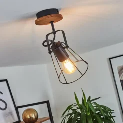 Lampes Vintages & Rétros-hofstein Plafonnier Uatuasa Écru, Noir, 1 lumière