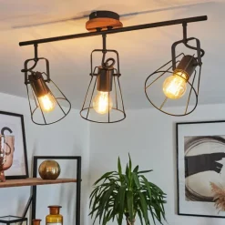 Lampes Vintages & Rétros-hofstein Plafonnier Uatuasa Écru, Noir, 3 lumières