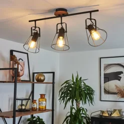 Lampes Vintages & Rétros-hofstein Plafonnier Uatuasa Écru, Noir, 3 lumières