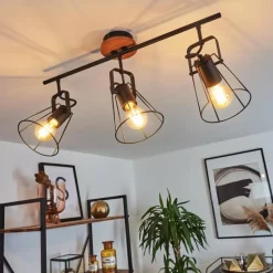 Lampes Vintages & Rétros-hofstein Plafonnier Uatuasa Écru, Noir, 3 lumières