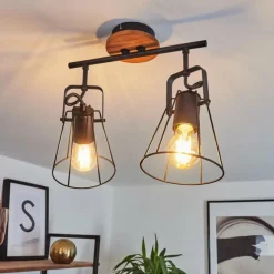 Lampes Vintages & Rétros-hofstein Plafonnier Uatuasa Écru, Noir, 2 lumières