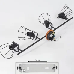 Lampes Vintages & Rétros-hofstein Plafonnier Uatuasa Écru, Noir, 4 lumières