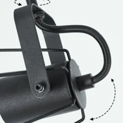 Lampes Vintages & Rétros-hofstein Plafonnier Uatuasa Écru, Noir, 4 lumières