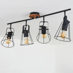 Lampes Vintages & Rétros-hofstein Plafonnier Uatuasa Écru, Noir, 4 lumières