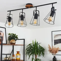 Lampes Vintages & Rétros-hofstein Plafonnier Uatuasa Écru, Noir, 4 lumières