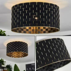 Lampes En Tissu-hofstein Plafonnier Ubac Noir, 1 lumière