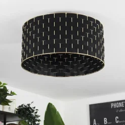 Lampes En Tissu-hofstein Plafonnier Ubac Noir, 1 lumière