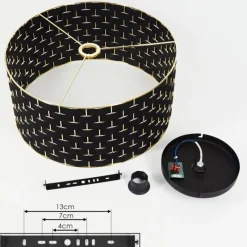 Lampes En Tissu-hofstein Plafonnier Ubac Noir, 1 lumière