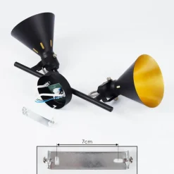 Lampes Dorées-hofstein Plafonnier Upiano Chrome, Noir, 2 lumières