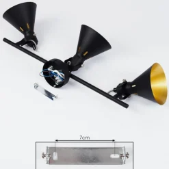 Lampes Dorées-hofstein Plafonnier Upiano Chrome, Noir, 3 lumières