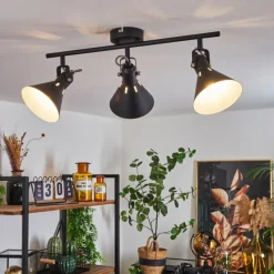 Lampes Industrielles-hofstein Plafonnier Upiano Noir, 3 lumières