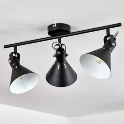 Lampes Industrielles-hofstein Plafonnier Upiano Noir, 3 lumières