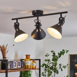 Lampes Industrielles-hofstein Plafonnier Upiano Noir, 3 lumières